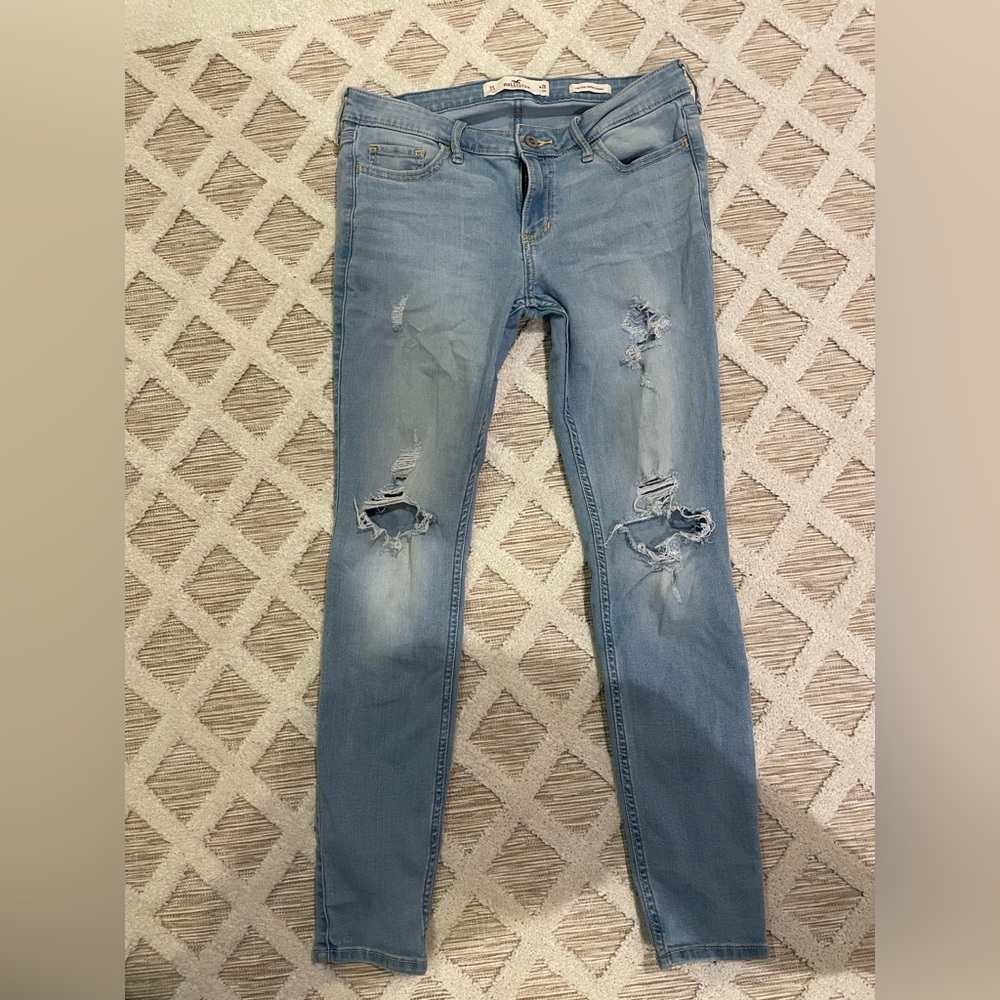 Hollister light wash ripped jeans